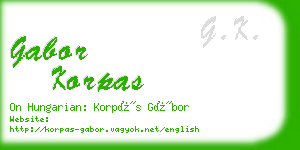 gabor korpas business card